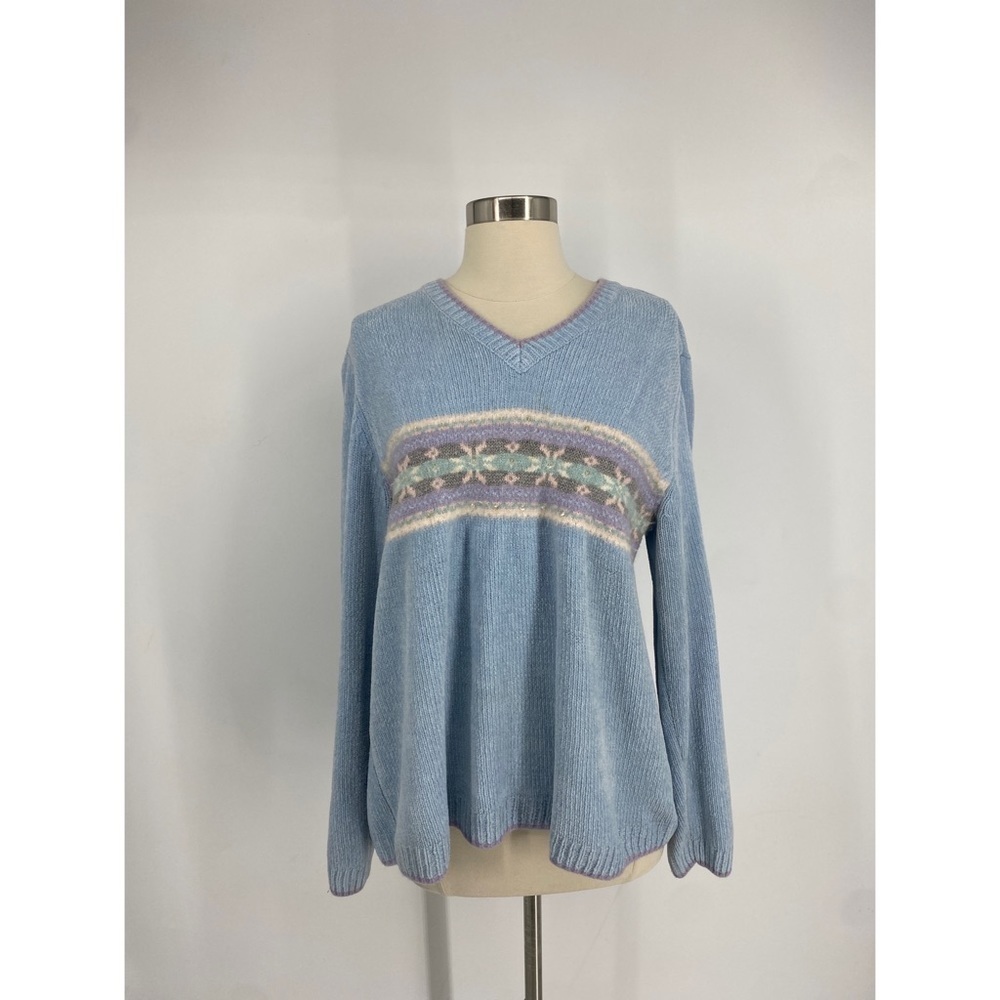 Liz Claiborne Crazy Horse Winter Striped Long Sleeve Sweater